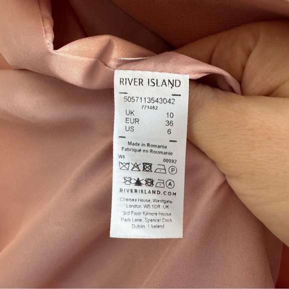 River Island ruched sleeve blazer & pants set in light pink size US 6/8 - Picture 9 of 16